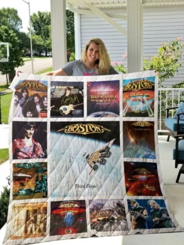 Boston Albums Quilt Blanket, Gift for fan Music Lovers