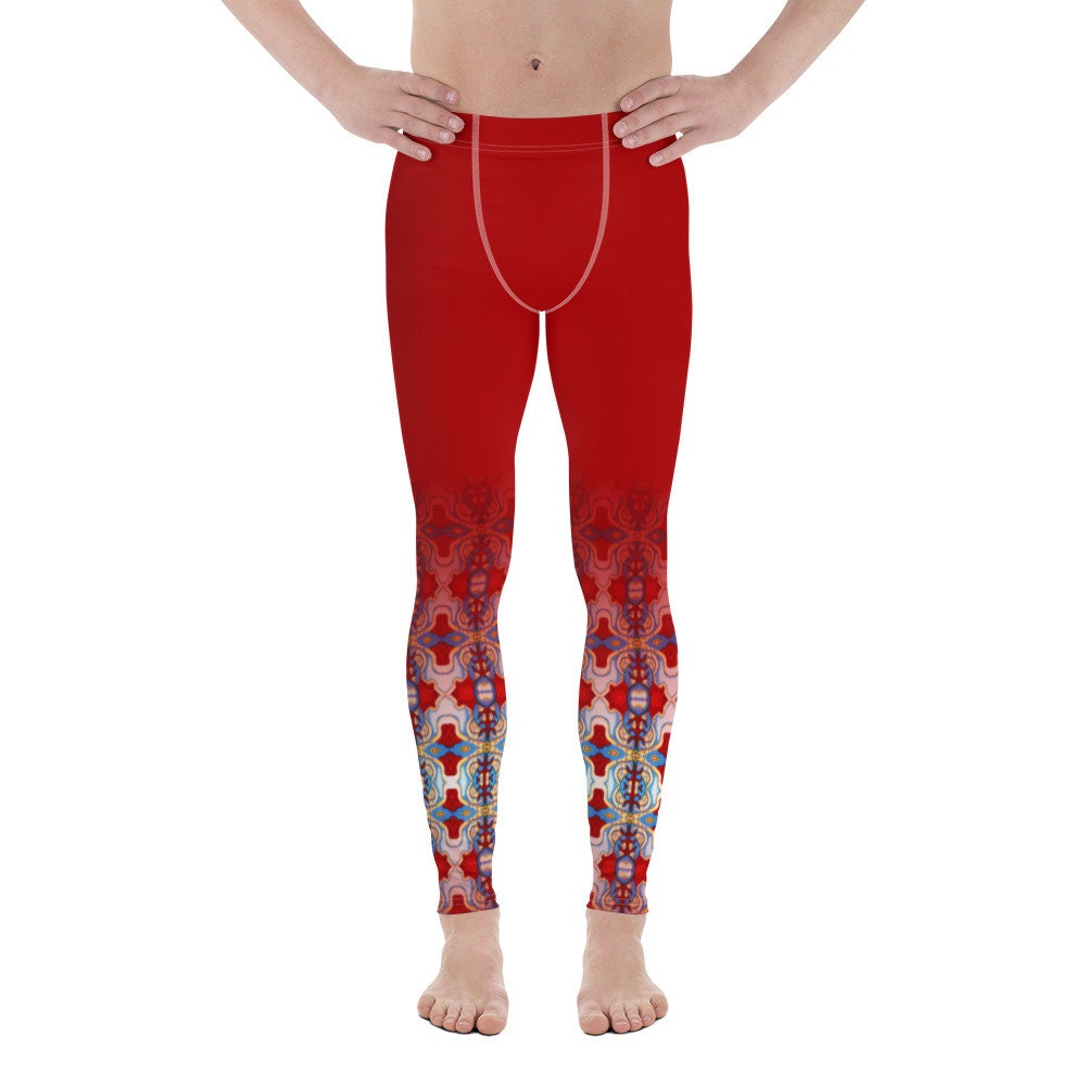 Men's leggings Red Pattern Venado Azul Matching EDM Festival