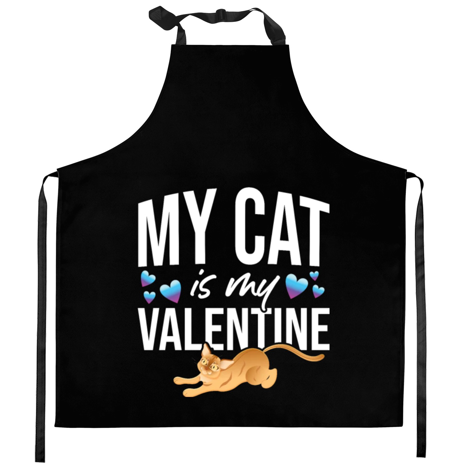 My Cat Is My Valentine Date Cute Kitten Kitchen Aprons