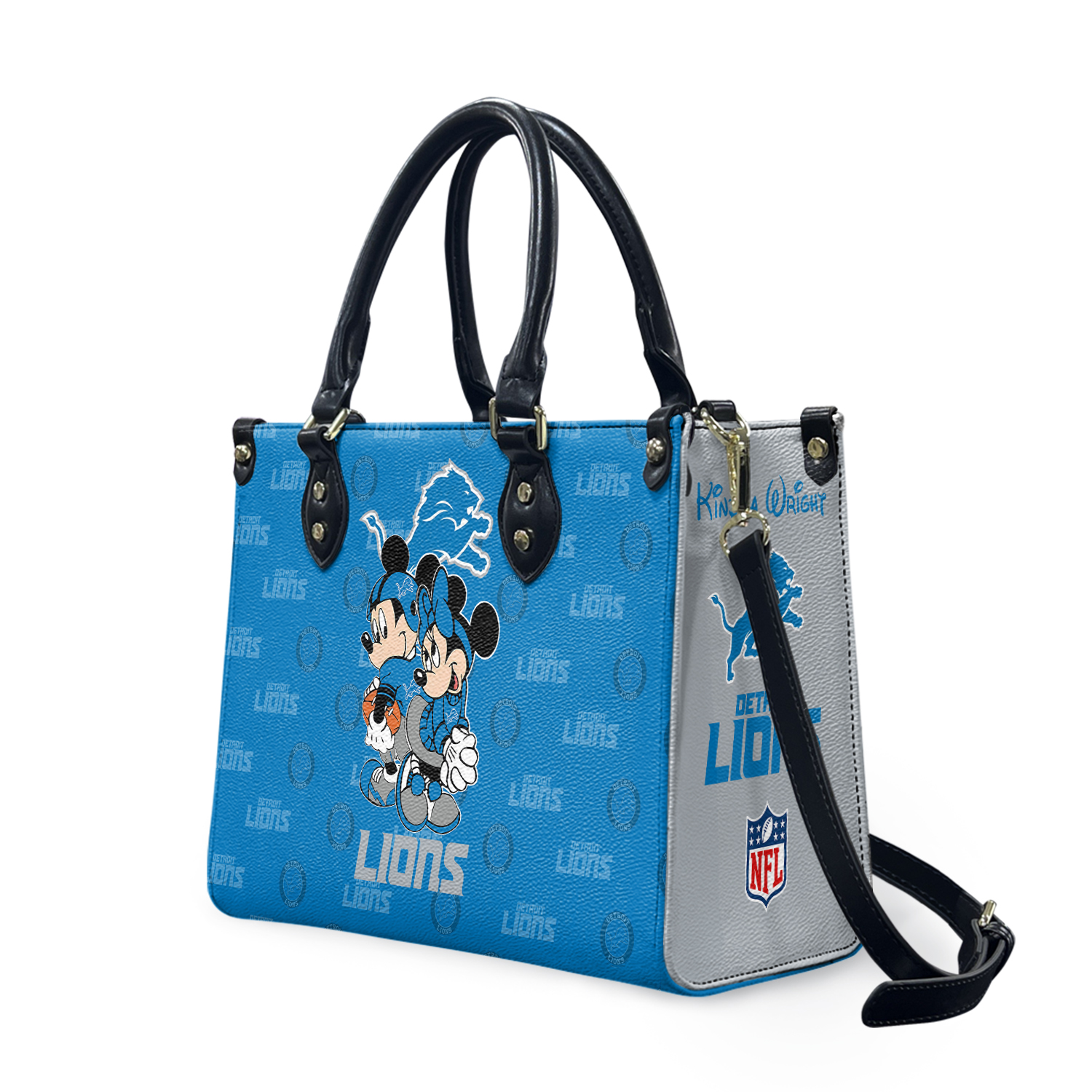 Personalized Detroit Football Team Lionss Leather Handbag Lovers Gift