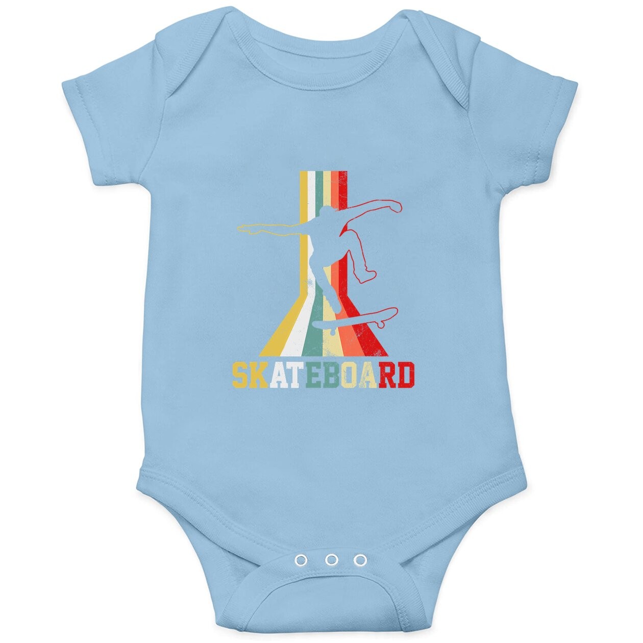 Retro Skateboard Skateboarder Skateboarding Baby Bodysuit