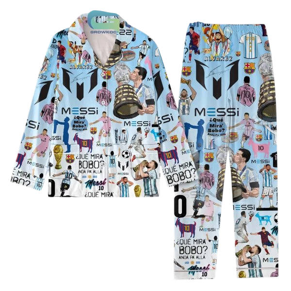 Messi The Goat Alvarez Argentina Barcelona Pajamas Set