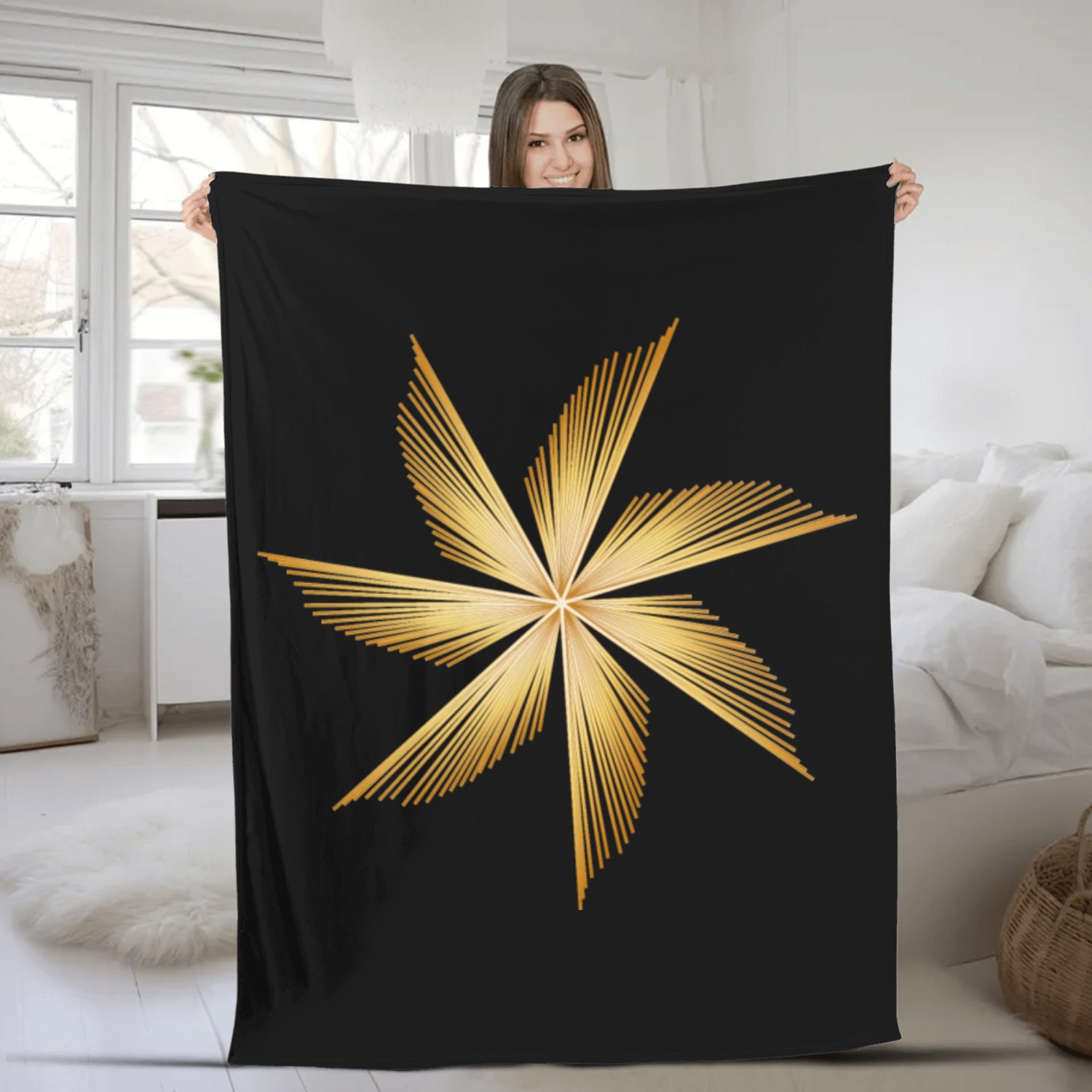 beautiful shining star for Christmas Fleece Blankets