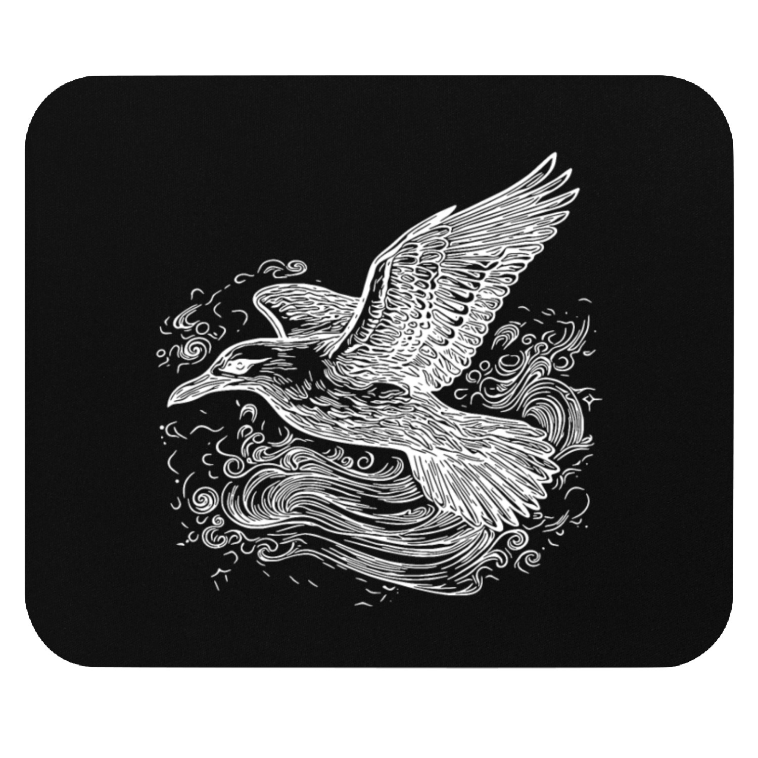Elegant Flying Seagull Over The Water Mouse Pads