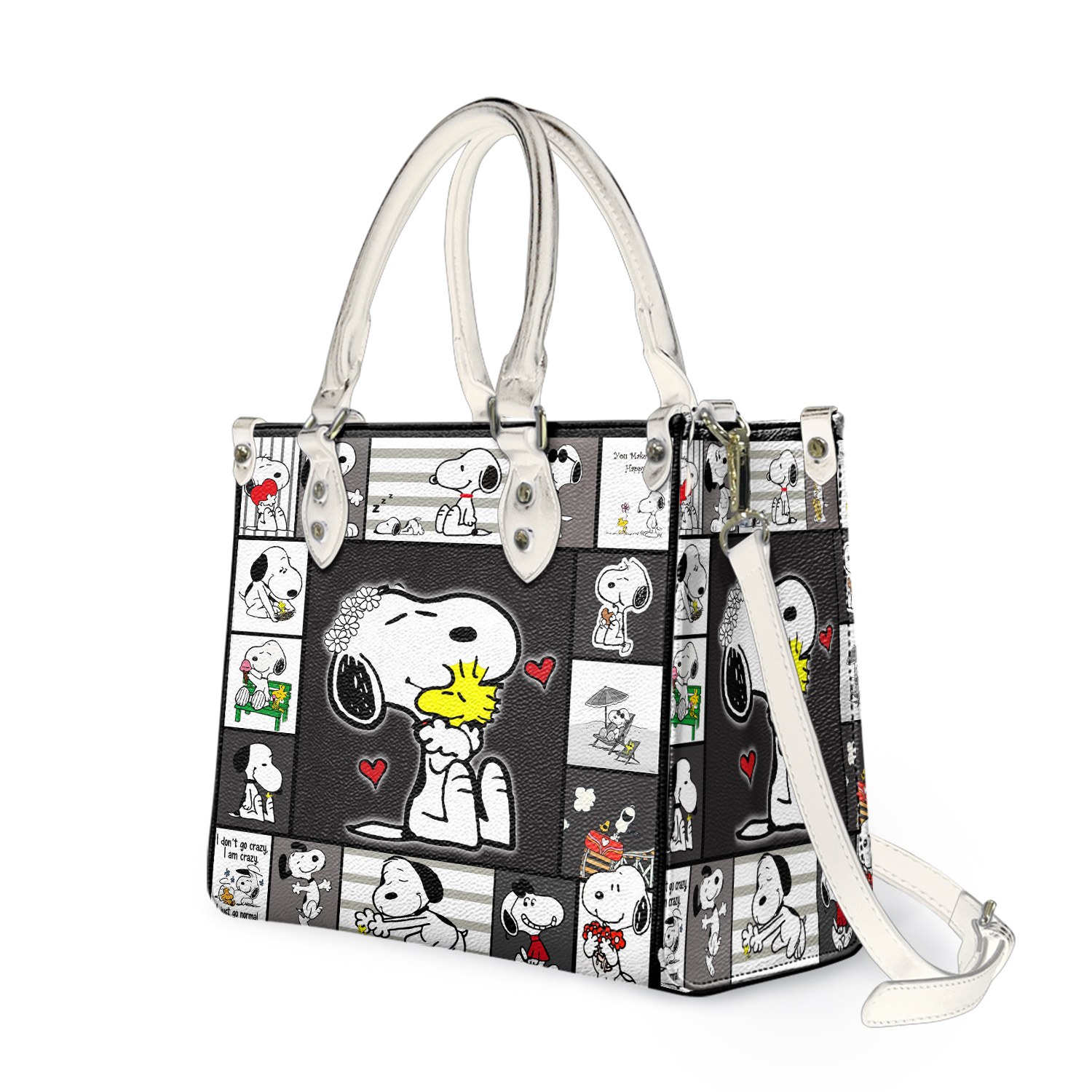 Name Sn00py Cartoon Leather Bag Handbag, Sn00py Lover's Handbag, Crossbody Bag