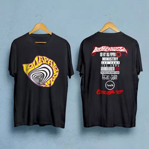 Lollapalooza 1992 Concert Tour Shirt Black Double Sides For Fans