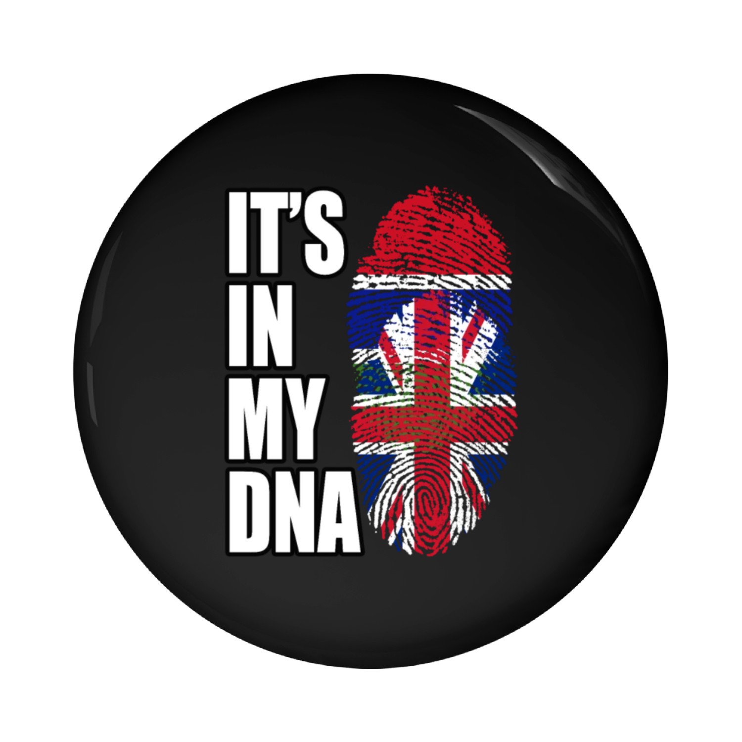 Gambian And British Mix Heritage DNA Flag Pin Buttons