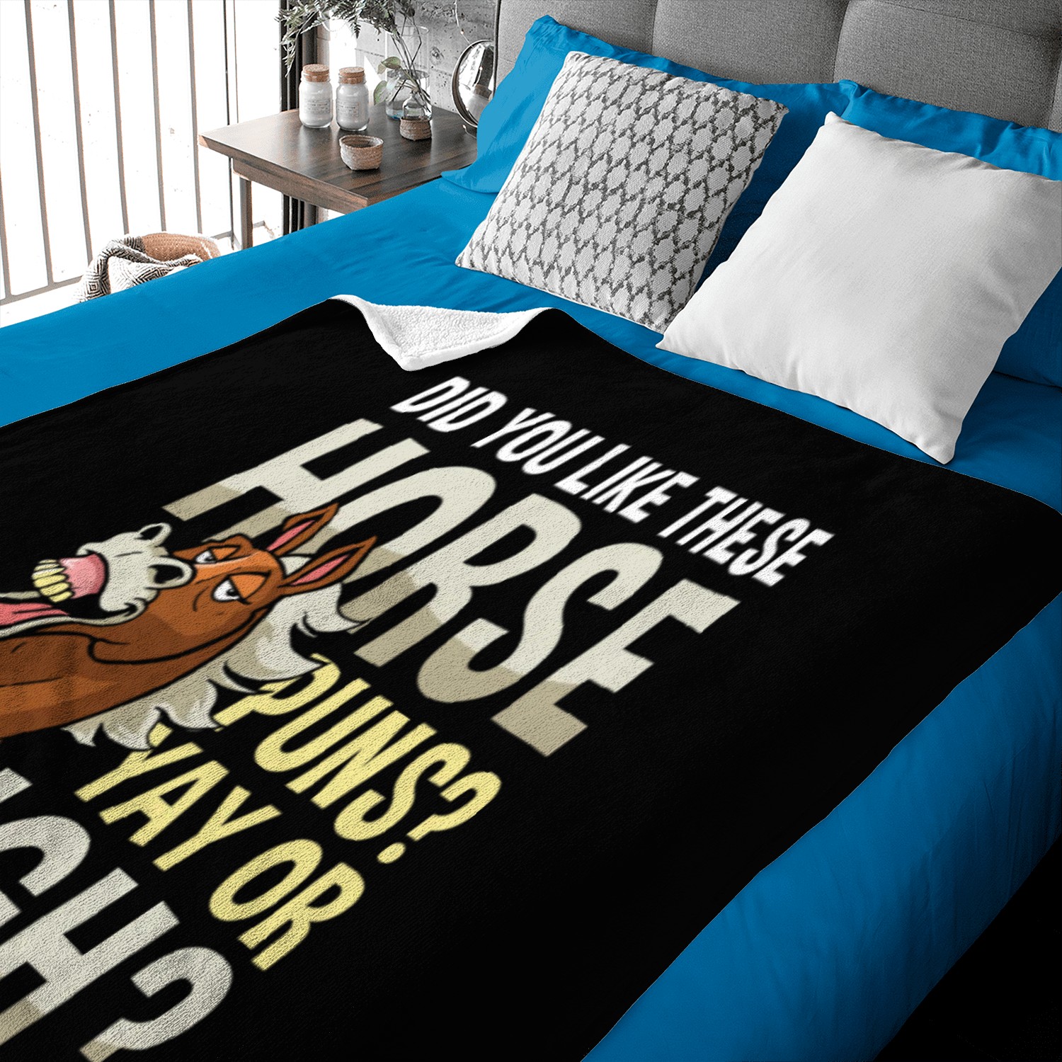 Did You Like These Horse Puns? YAY OR NEIGH? Baby Blankets