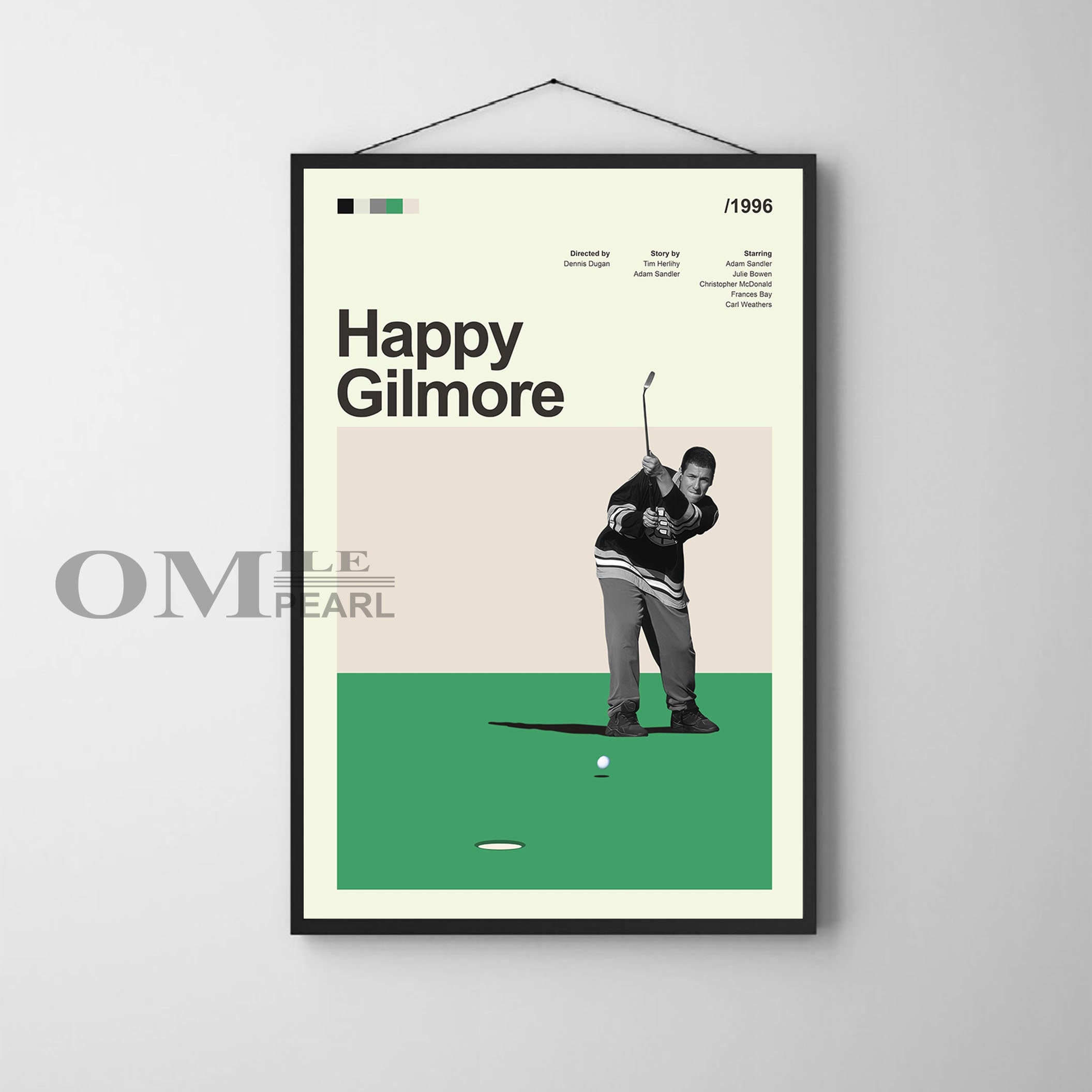Happy Gilmore Movie Poster, Retro Movie Print, Vintage Movie Posters
