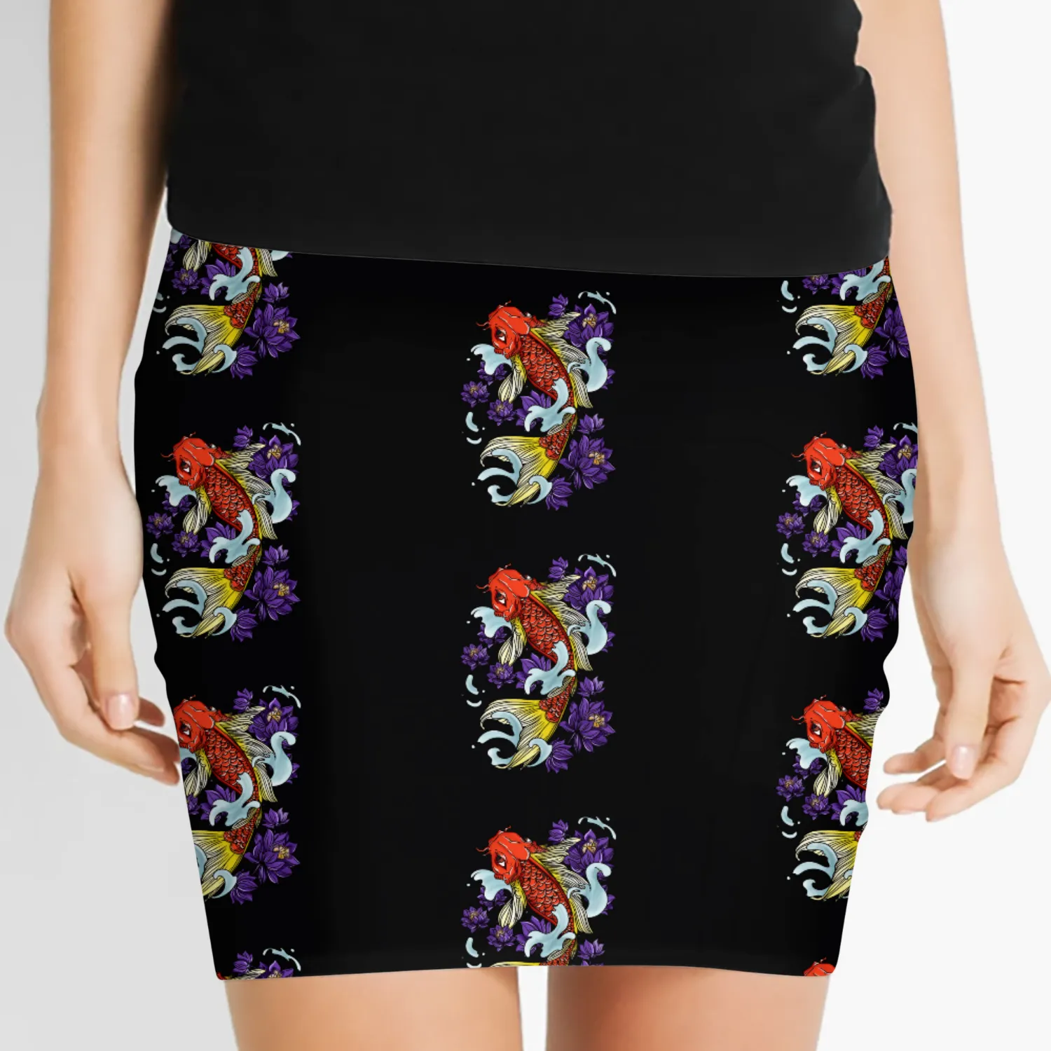 Koi Fish Cool Japanese Tattoo Japan Carp Gift Idea Women's Mini Skirts