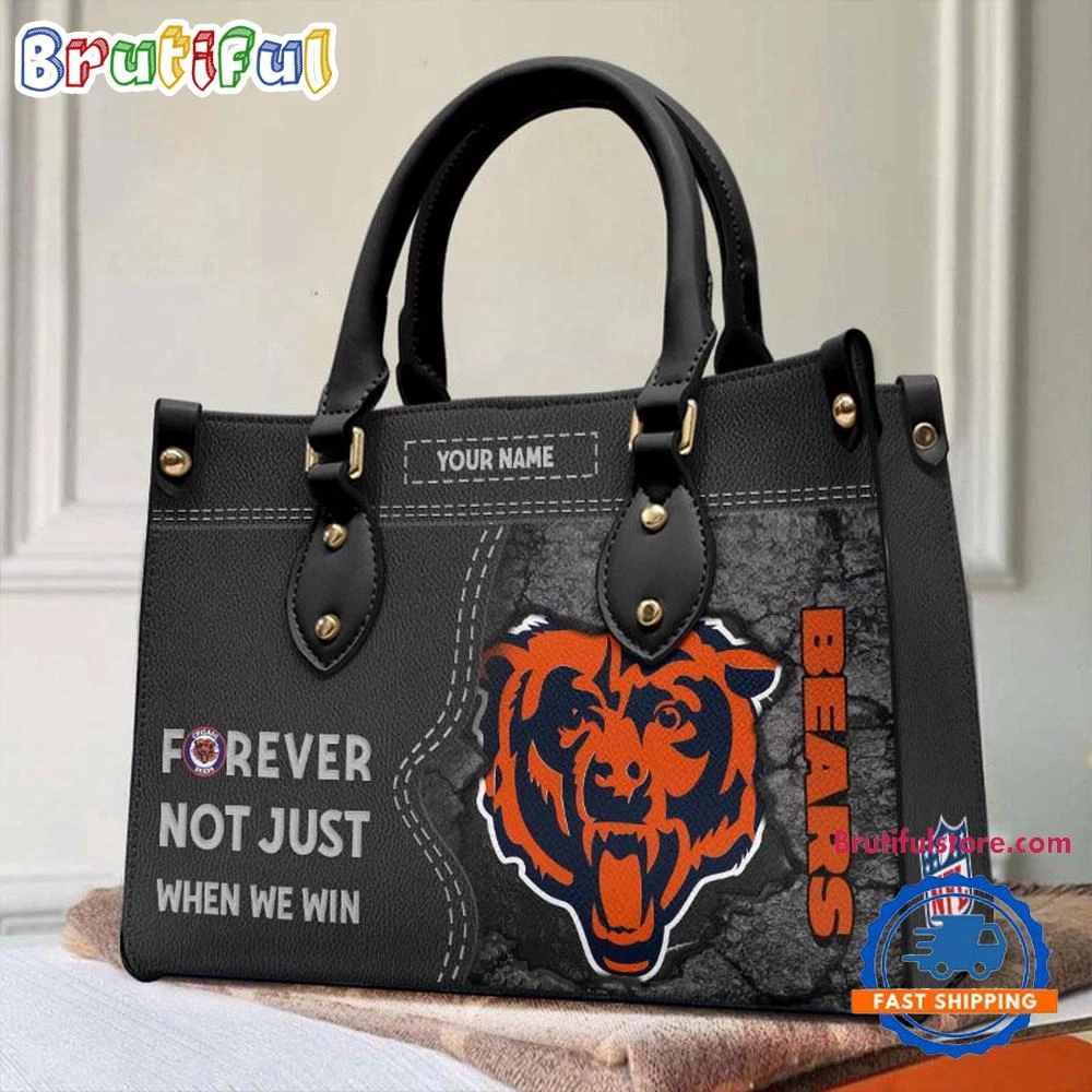 Chicago Team Bears Forever Leather Bag, Football Women Leather Handbag