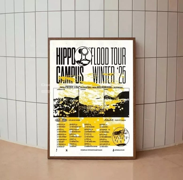 Hippo Campus Flood 2025 Tour POSTER
