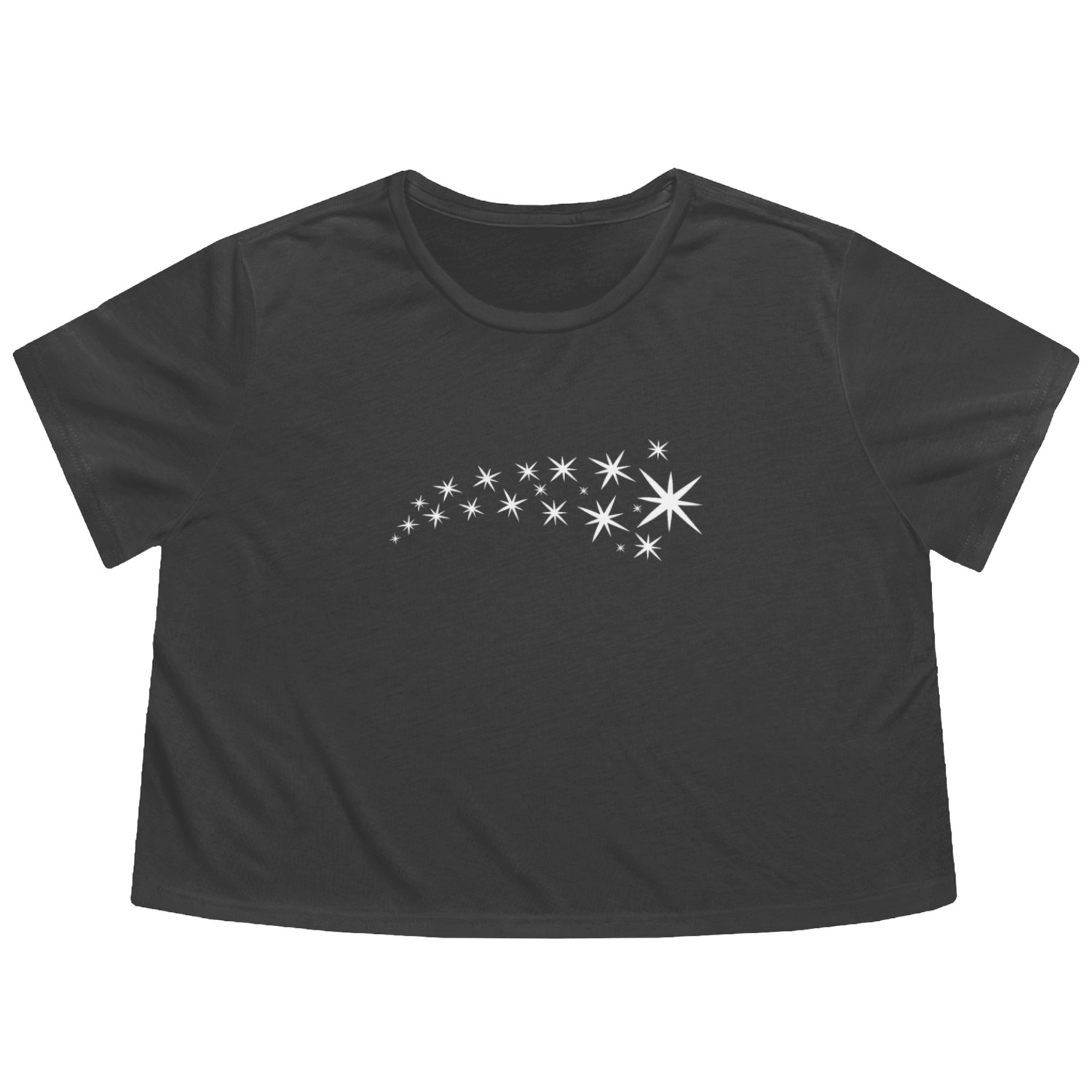 White Stars Flowy Cropped Tees