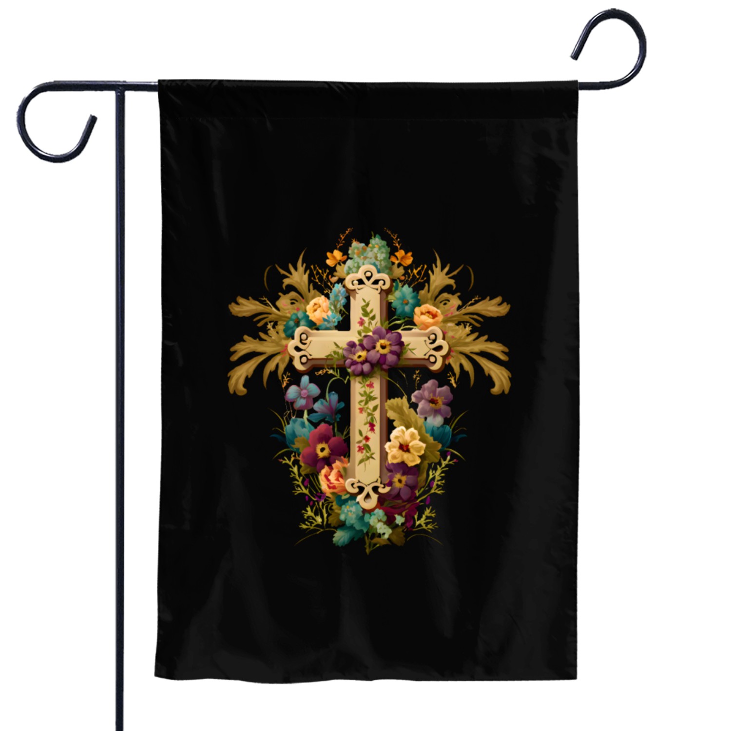 Jesus Cross Painting Garden Flags