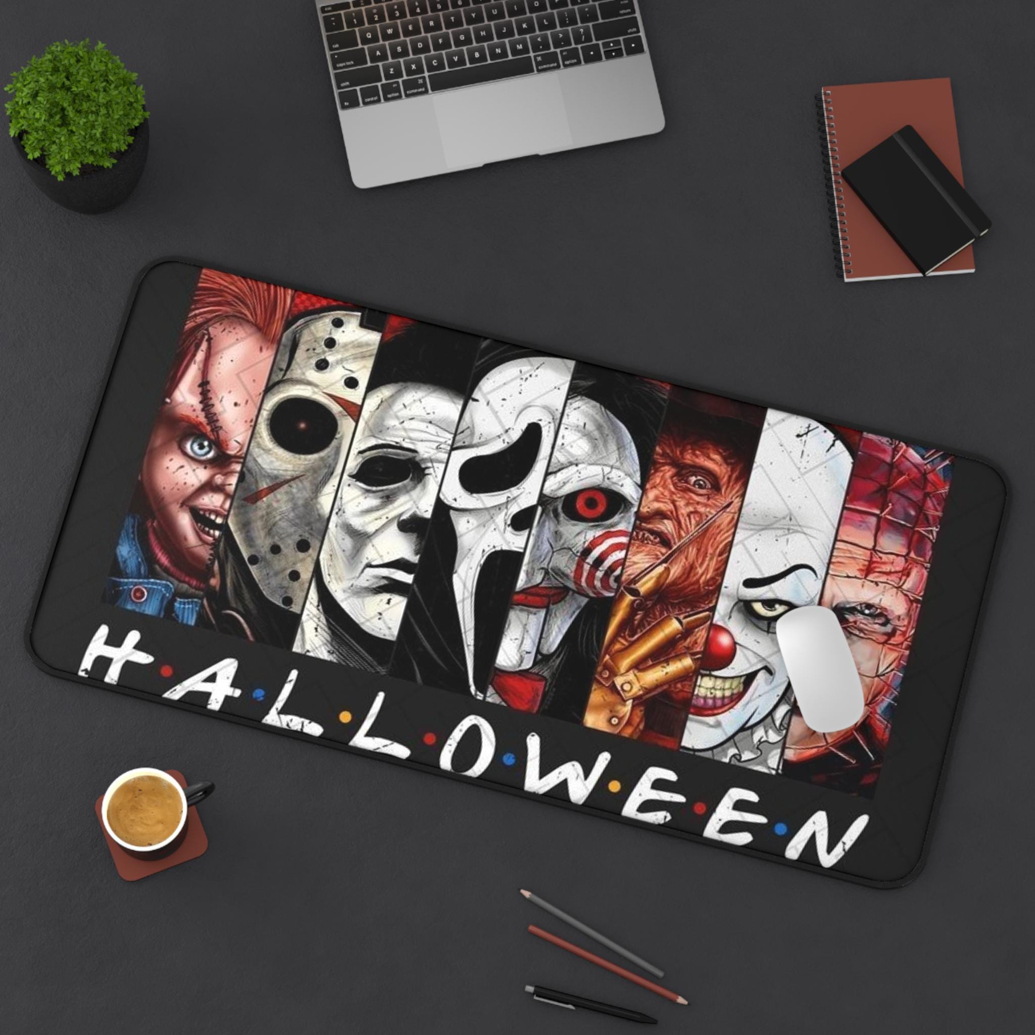 Halloween Horror Movie Desk Mat: Spooky Gamer Office Decor