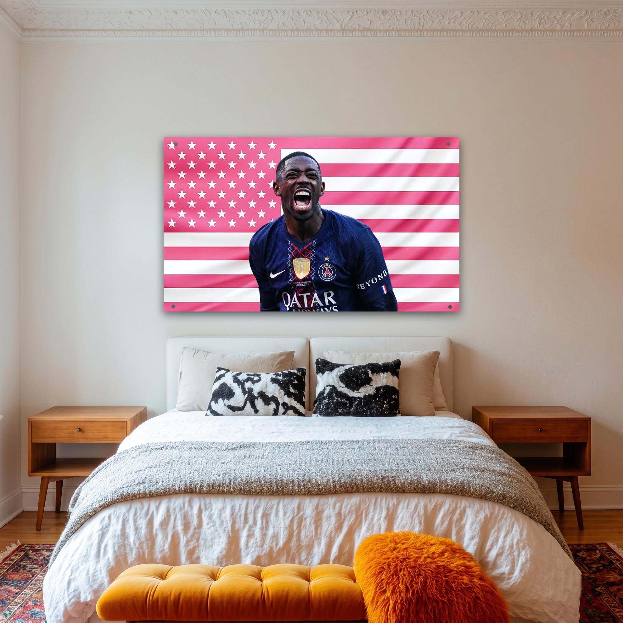 Ousmane Dembele US Wall Tapestry Soccer Football Bedroom Decor Sports Fan Banner