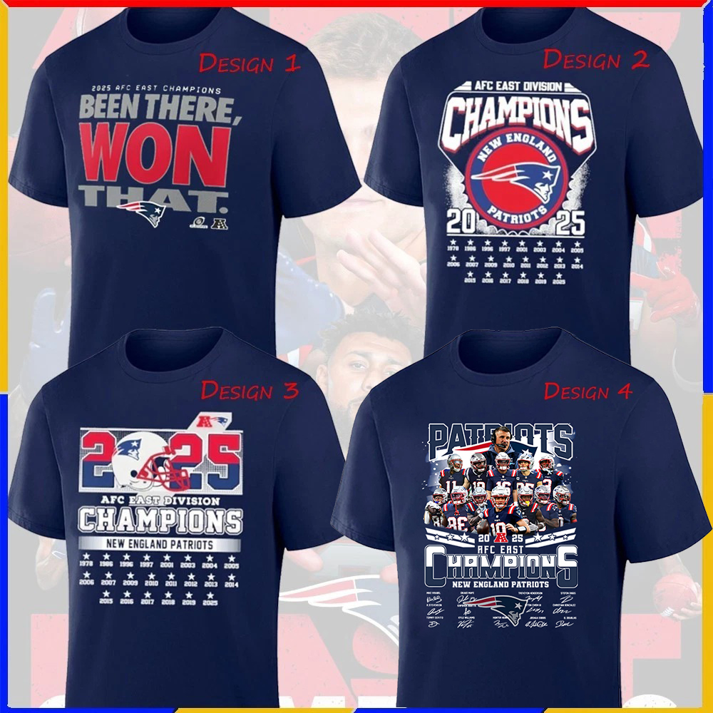 New England Football 2025 A.F.C East Division Champions All Design For Fans