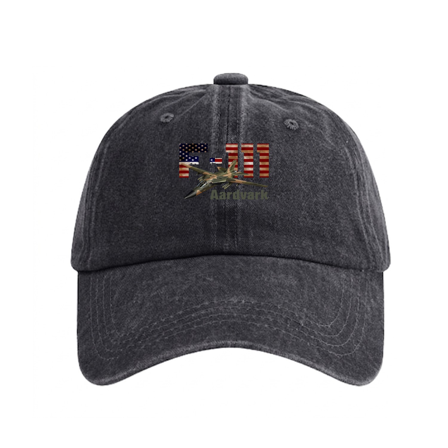 F 111 Aardvark US AIrforce Washed Denim Baseball Caps