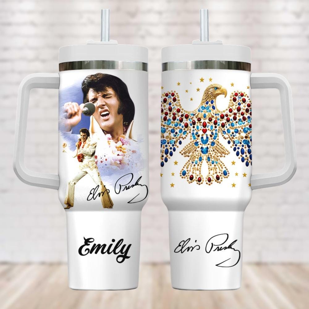 Elvis Presley Costume Tumbler, Elvis The King Of Rock Tumbler 40oz, Elvis Cosplay Cup, Rock N Roll Gift, Gift For Elvis Fan