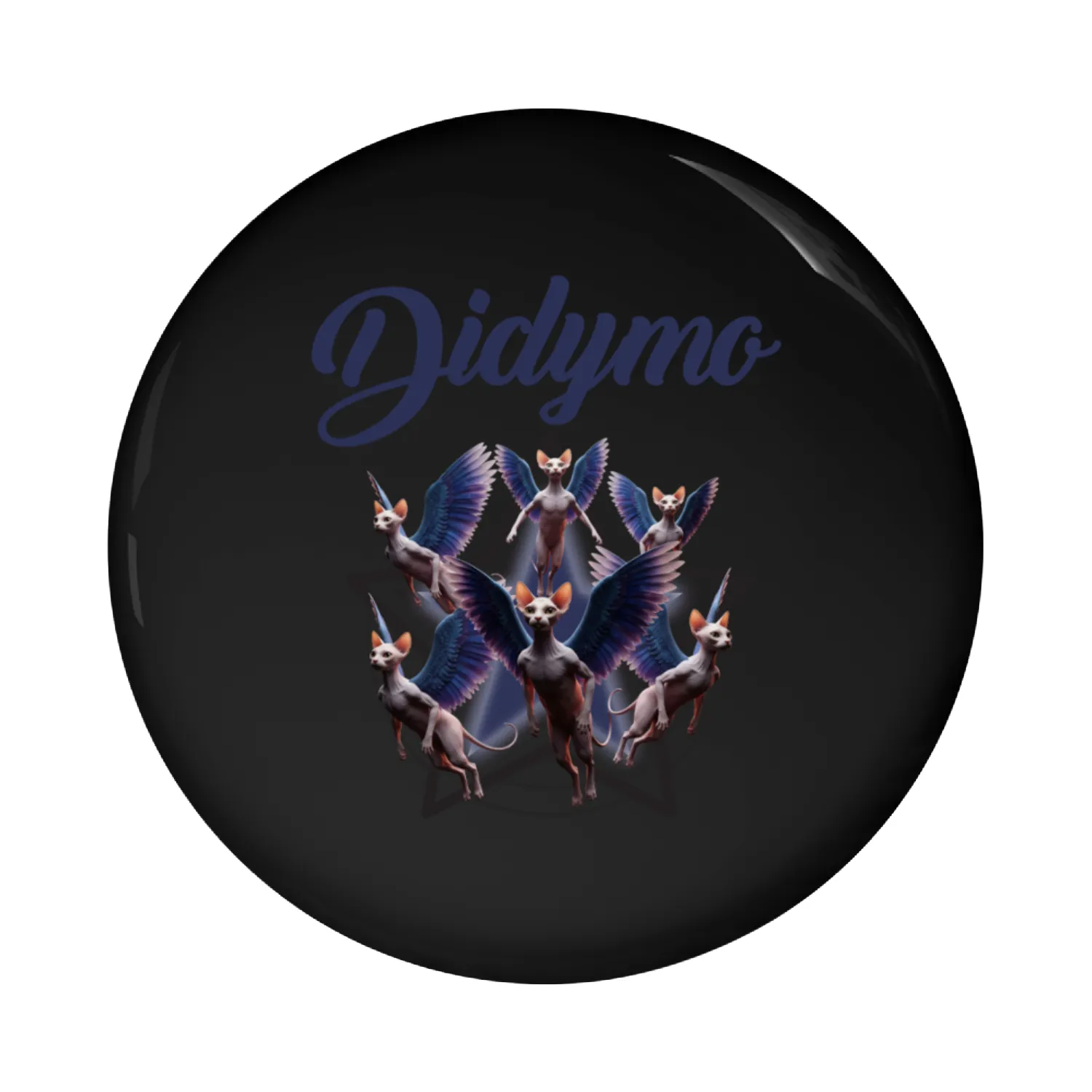Feline Winged Mythical Creatures Design Pin Buttons