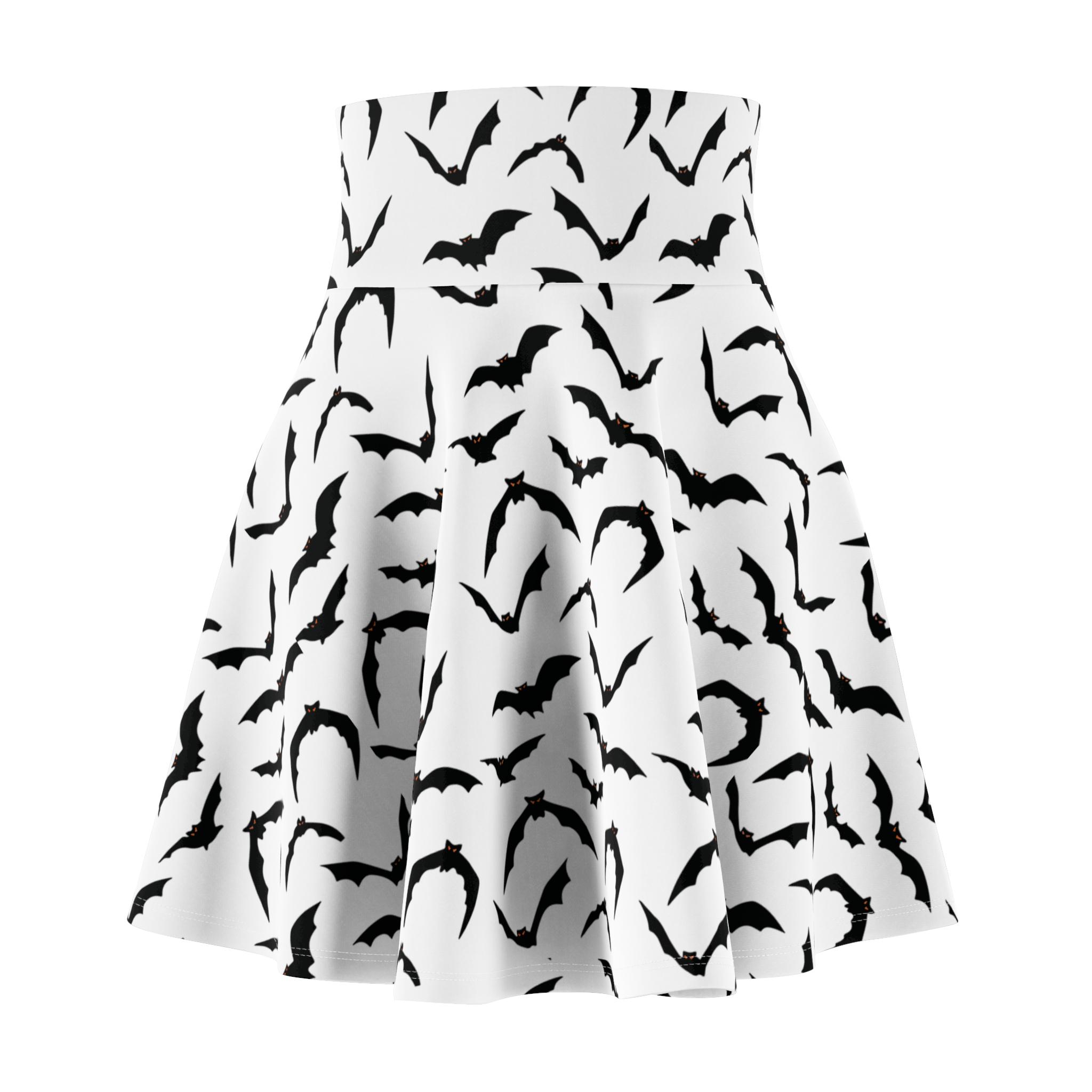 Women's Bat Print Skater Skirt, Halloween Fashion, Party Outfit, Rockabilly Style