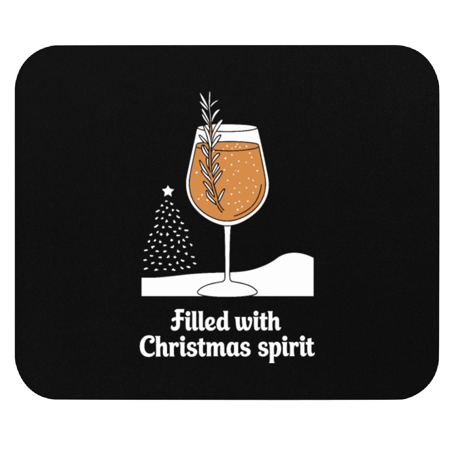 Filled with Christmas Spirit Festive Wine Glass Mouse Pads