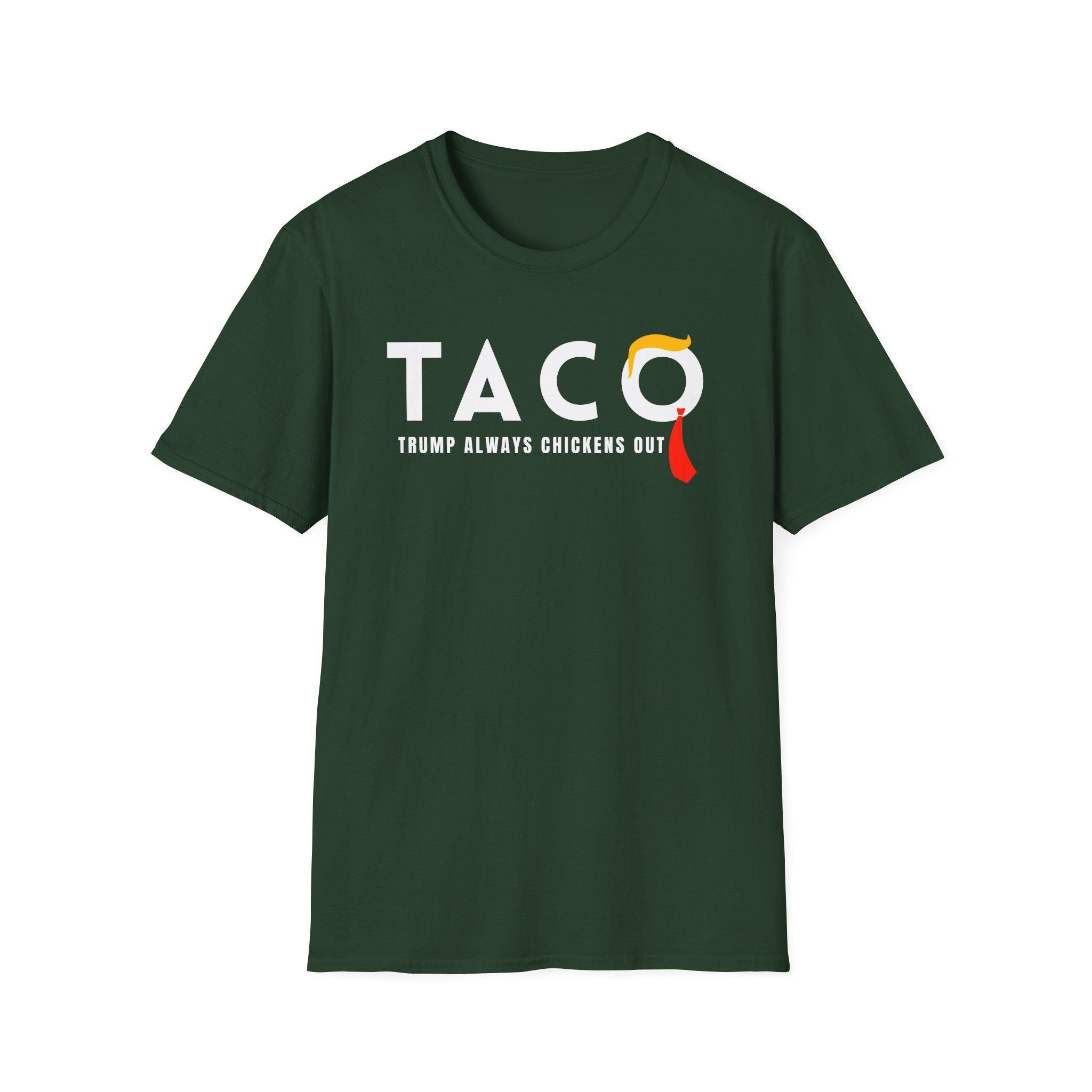 Trump Taco Trade T-Shirt, Funny Tariffs & Trade Humor Tee, Political Apparel, Trump always chickens out Tee