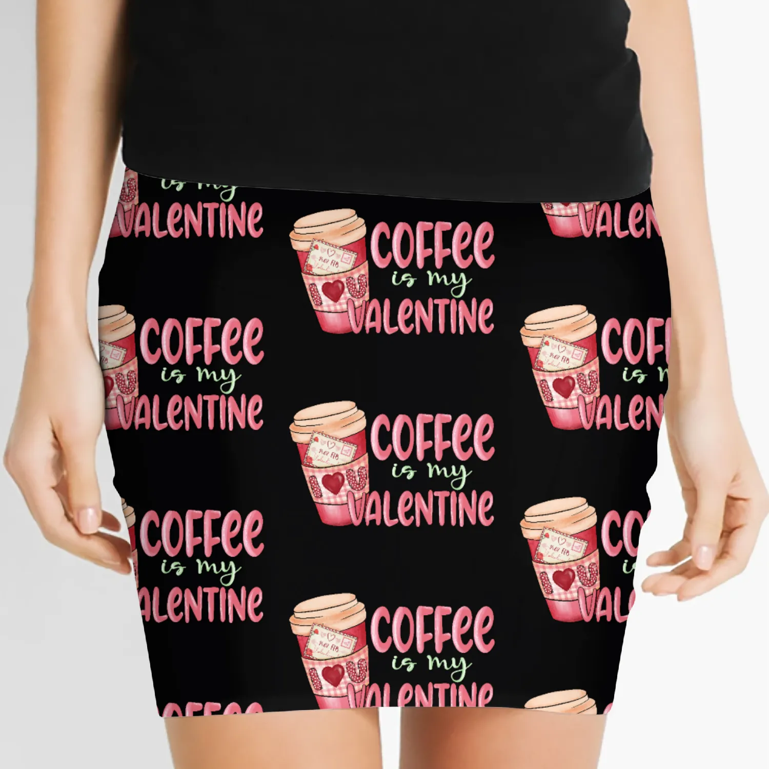 Coffee is My Valentine: Cute Valentine's Day Desig Women's Mini Skirts