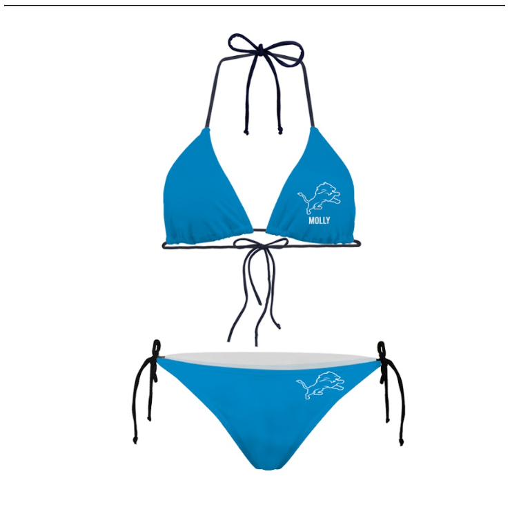 Detroit Football Team Lions Summer Beach Women's Bikini Swimsuit