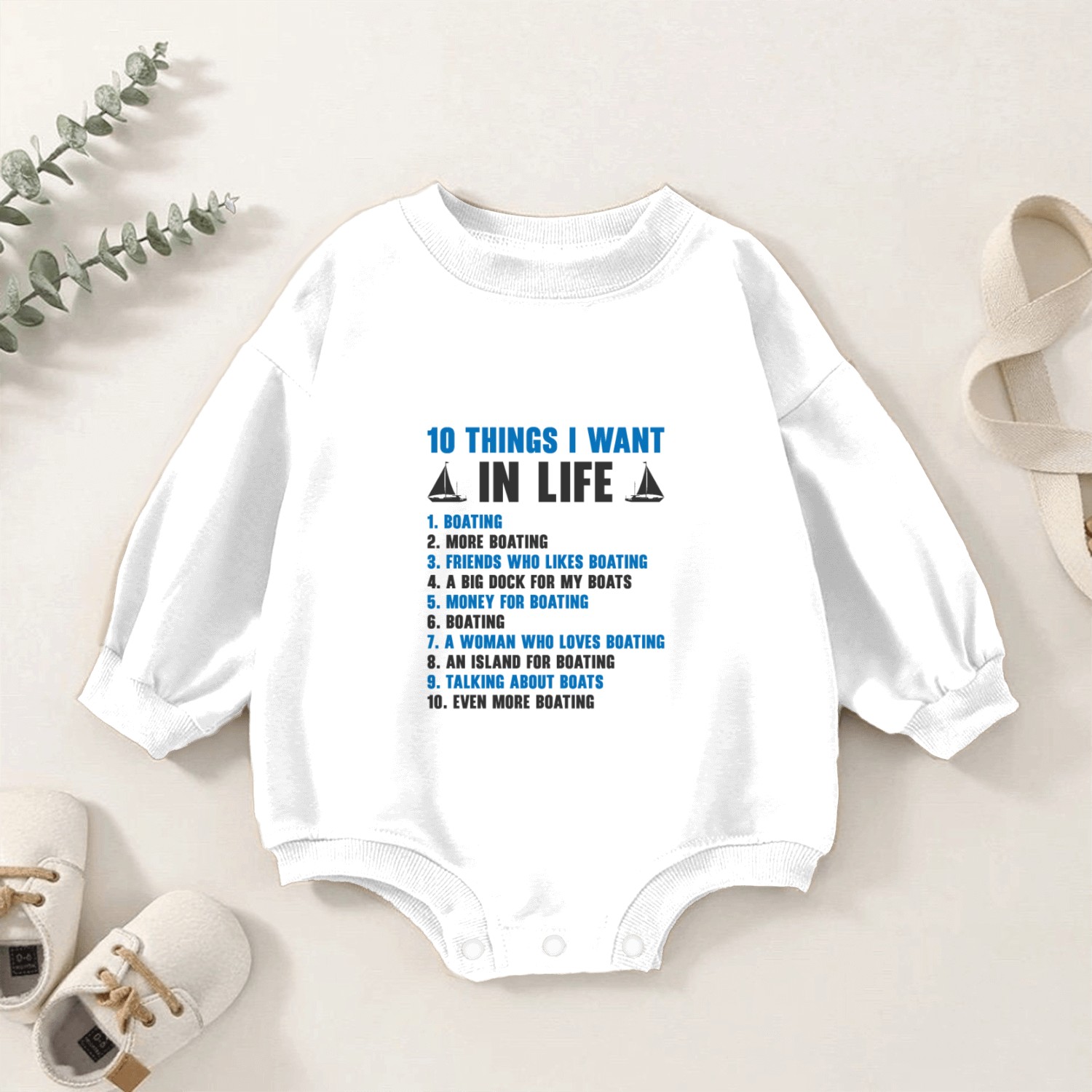 Boating Captain Boat Owner Sailing Boat Adventure Baby Romper Sweatshirts