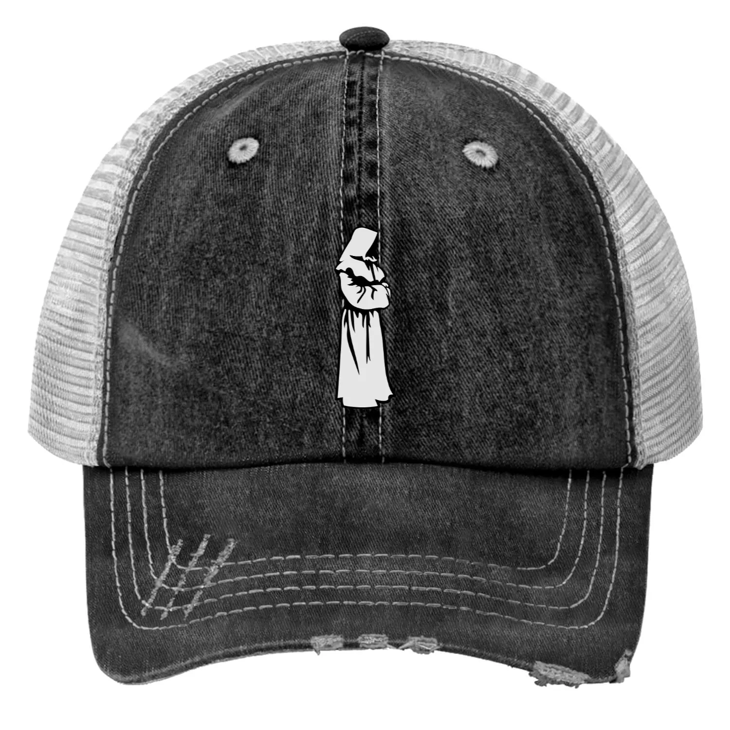 Robed Monk Print Trucker Hats