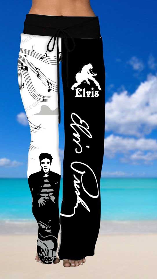 Elvis Presley Women's Leg Trousers, Elvis Merch Pants, Gifts For Elvis Fans, King Of Rock N Roll Pajamas Pants