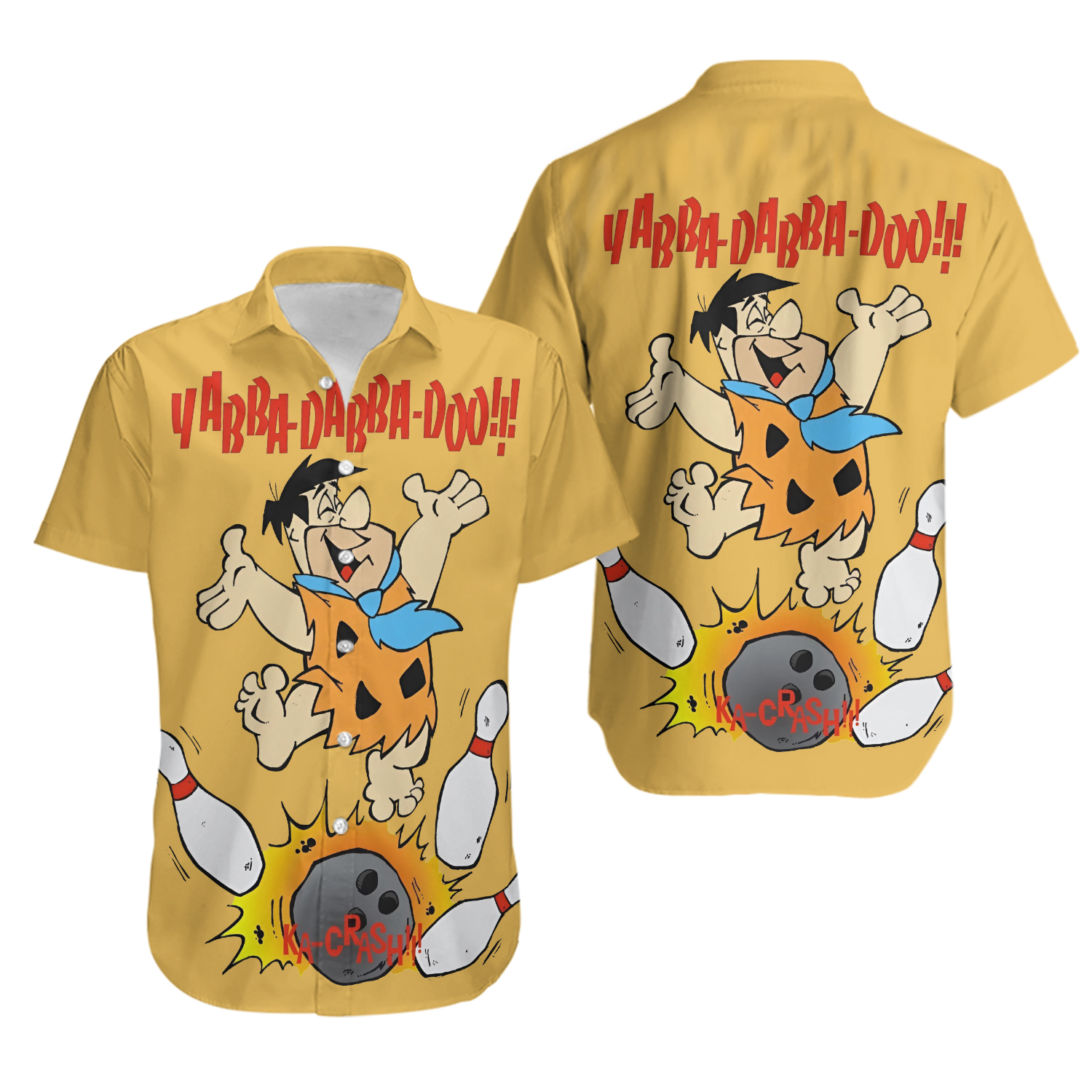 The Flintstones Hawaiian Button Down Shirt