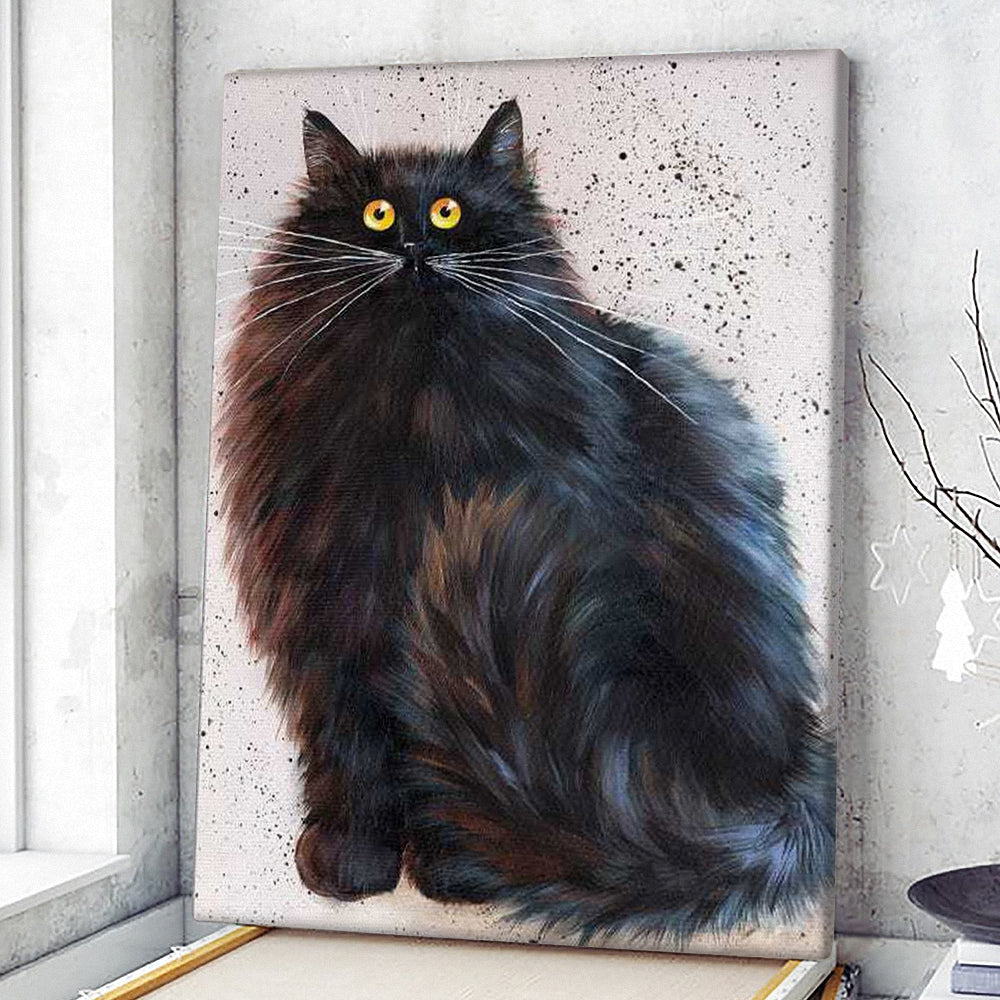 Cat Portrait Canvas – Black Cat – Canvas Print – Cat Wall Art Canvas – Canvas With Cats On It – Cats Canvas Print – Furlidays