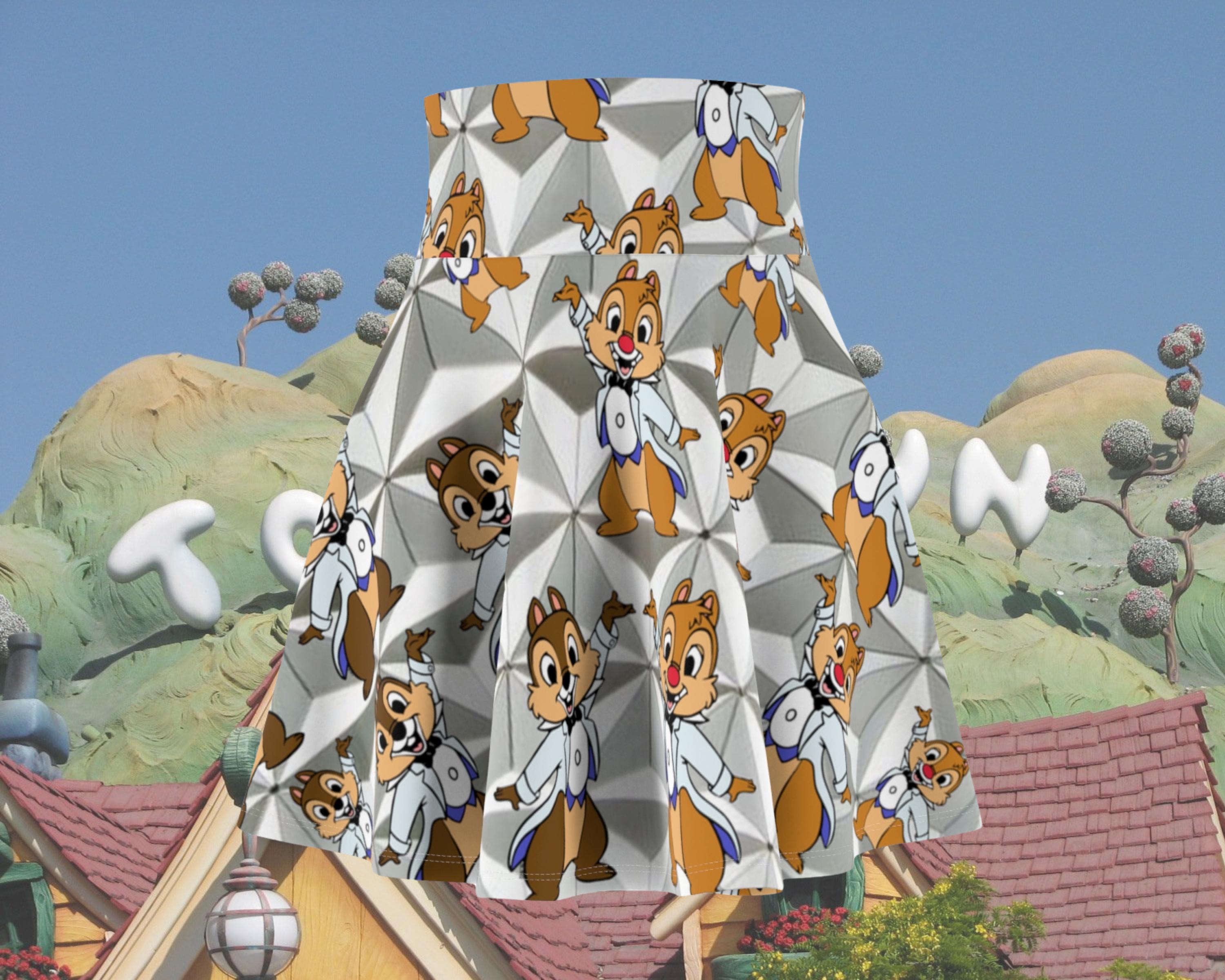 Chipmunks On A Sphere Running Skirt | Magical Running Skirt | Women's Skater Skirt