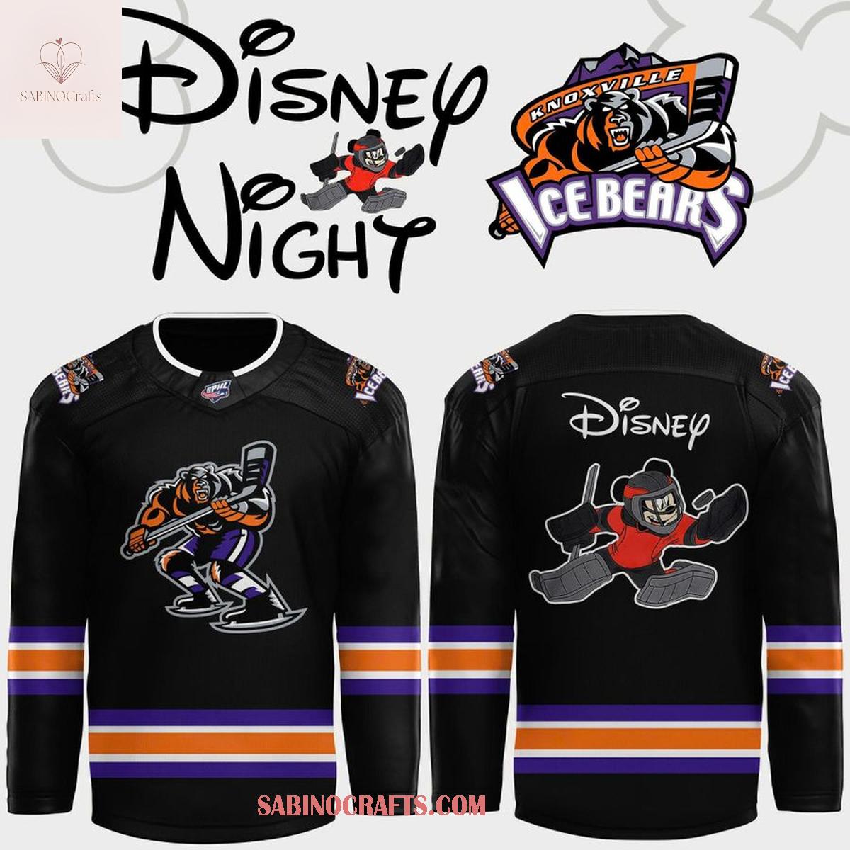 Knoxville Ice Bearss x Disnesy Night Black 2026 Personalized Hockey Jersey