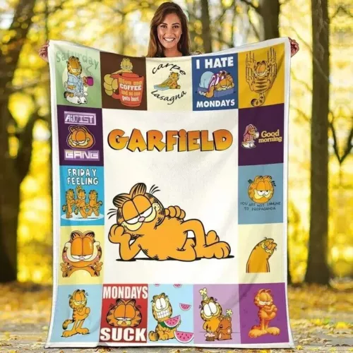 Garfield Cartoon Movies Fleece Blanket Soft and Cozy Luxury