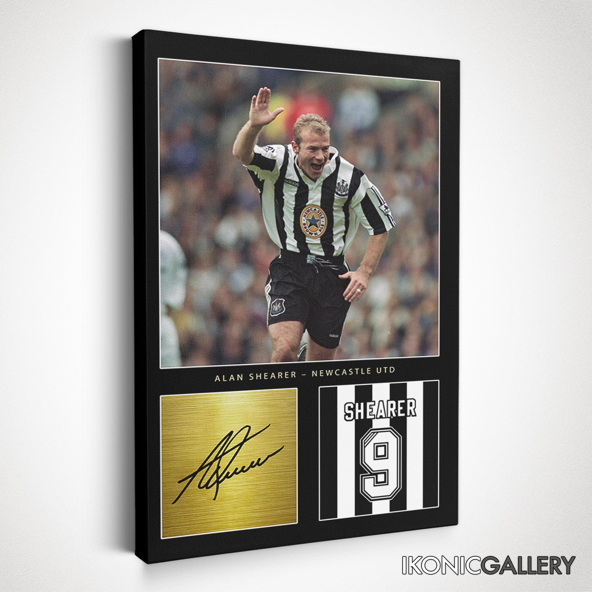 Alan Shearer Canvas Art, Newcastle United Legend Poster, Soccer Wall Art