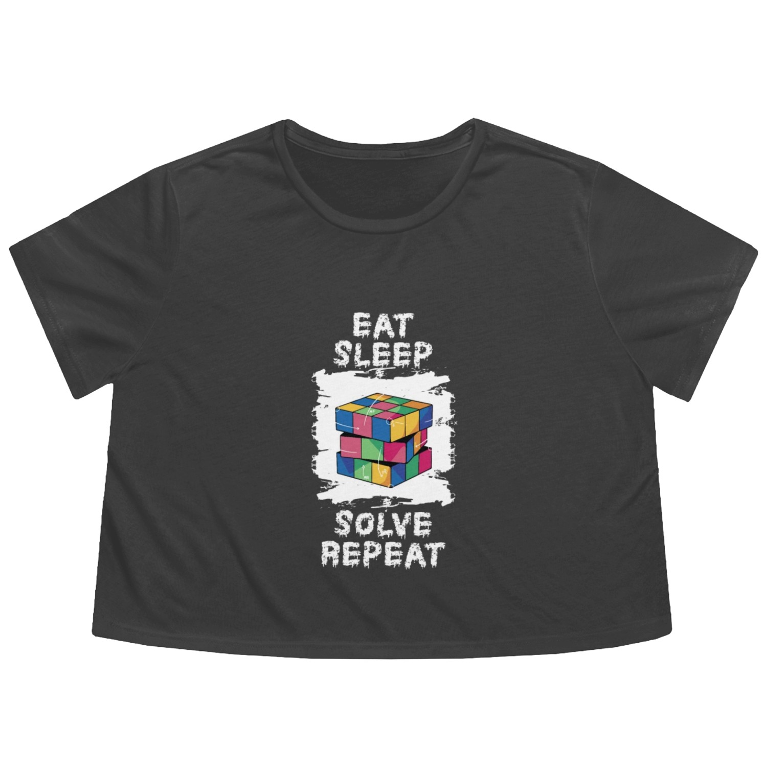 Eat Sleep Solve Repeat Flowy Cropped Tees