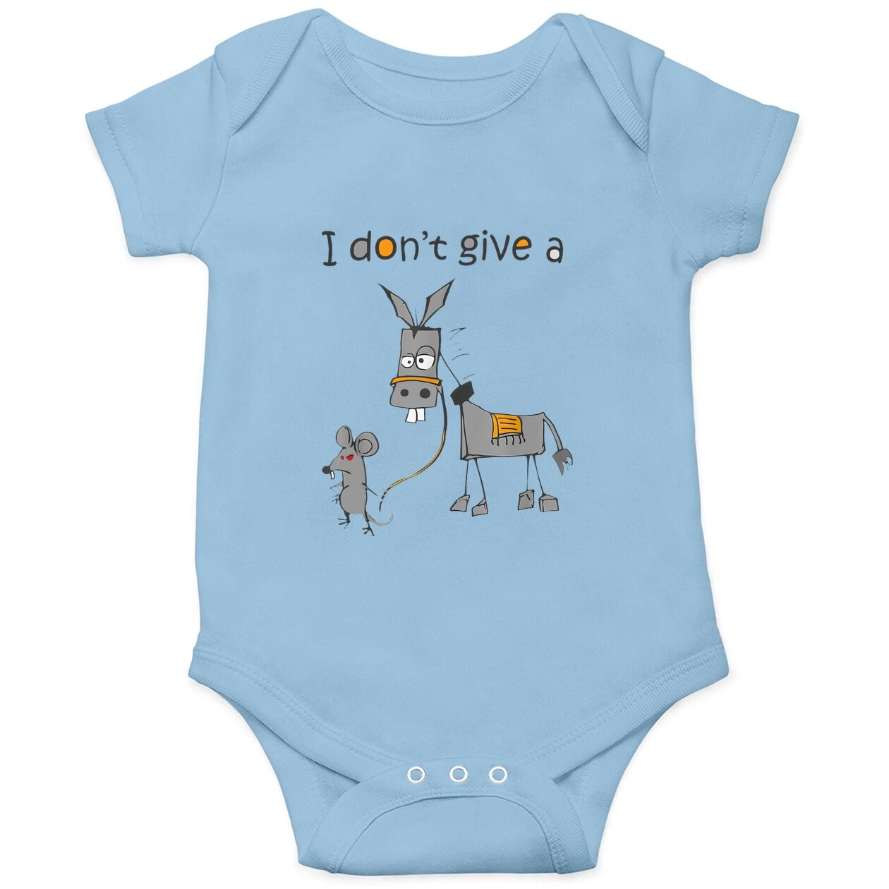 I Don't Give A Rats Ass Mouse Walking Donkey Gift Baby Bodysuit
