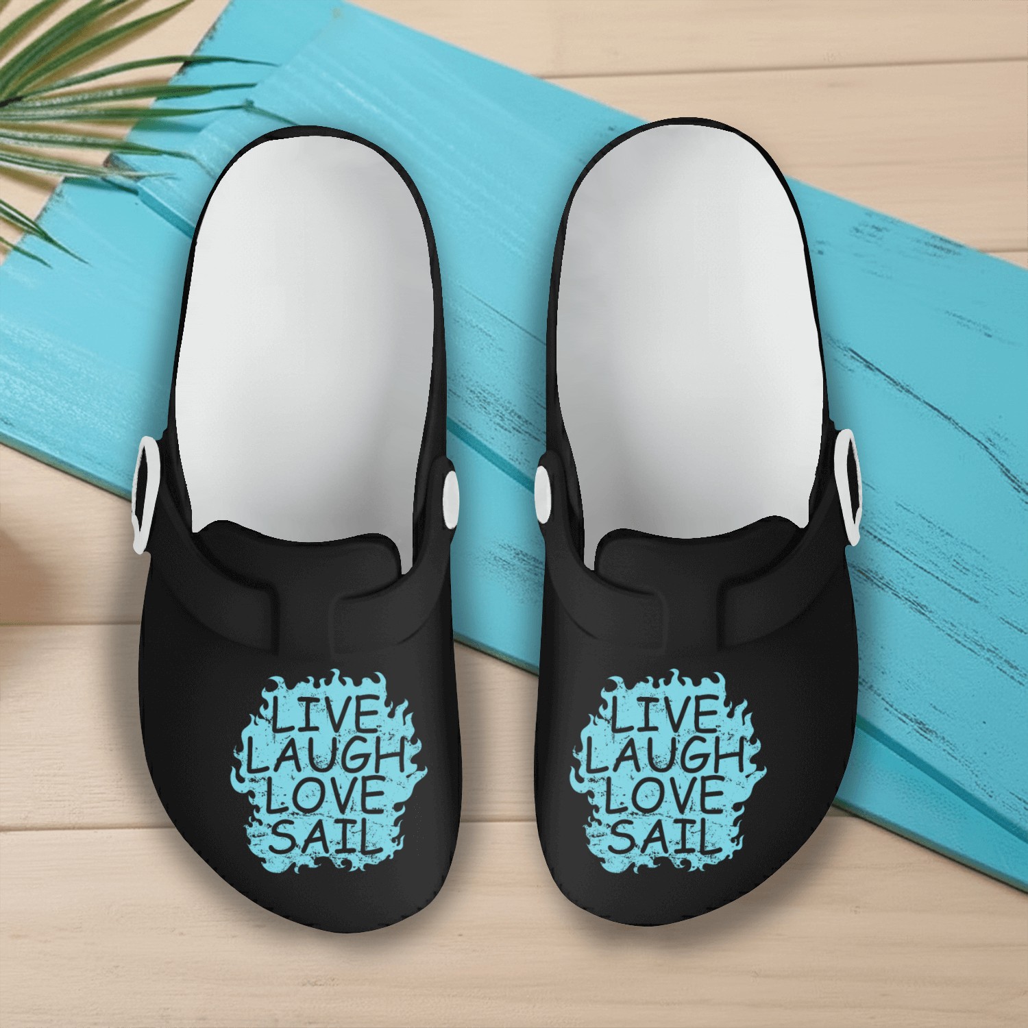 Live laugh Love Sail Sailing Boat Sport Slip On Clogs