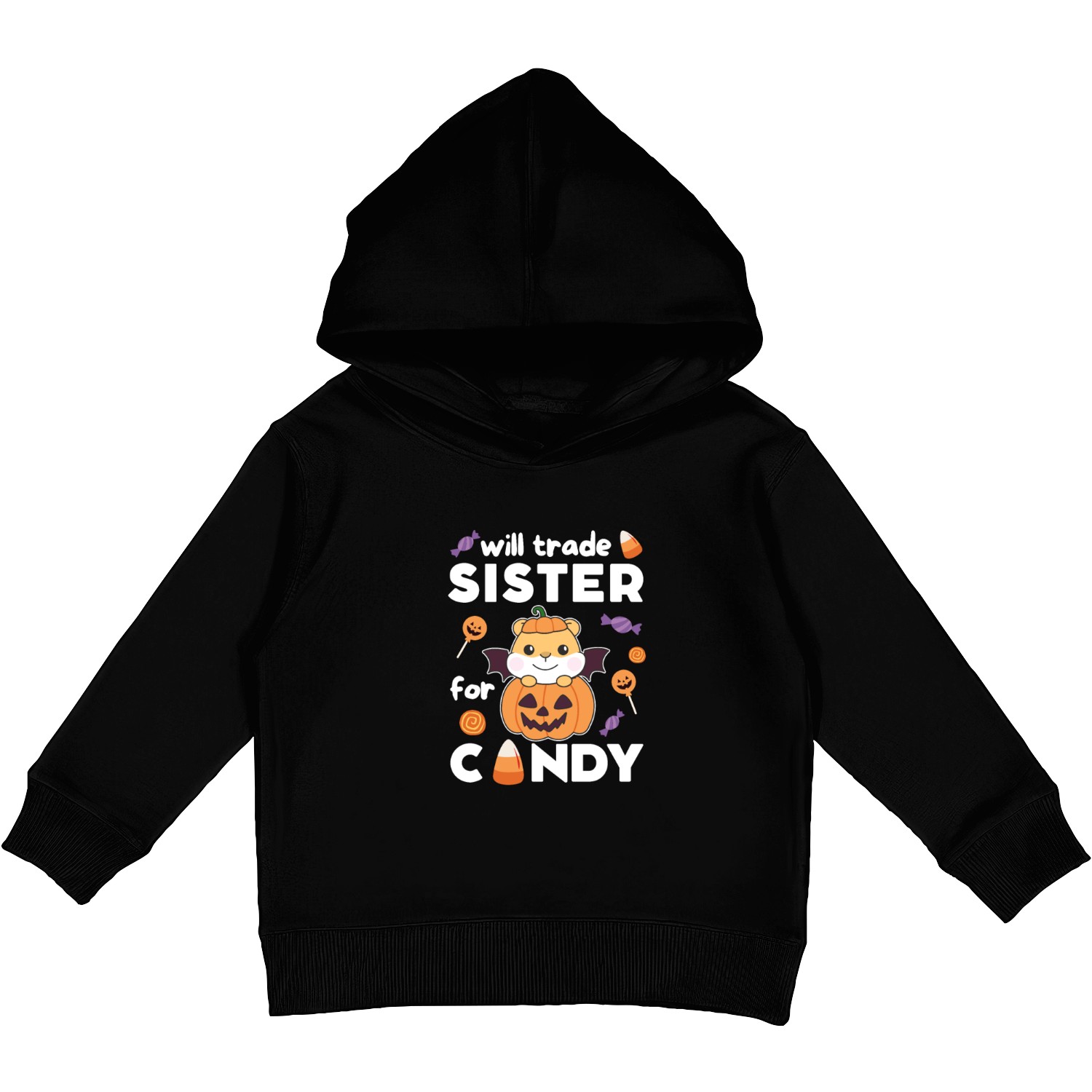 Hamster Halloween Trade Sister For Candy Kids Pullover Hoodies