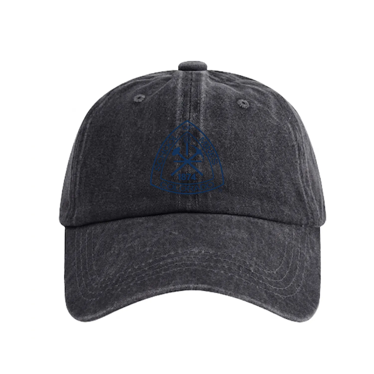 Colorado School Of Mine Orediggers Icon Logo Washed Denim Baseball Caps