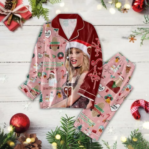 Women Silk Satin Pajamas Set Long Sleeve Button-Down Sleepwear Loungewear Xmas
