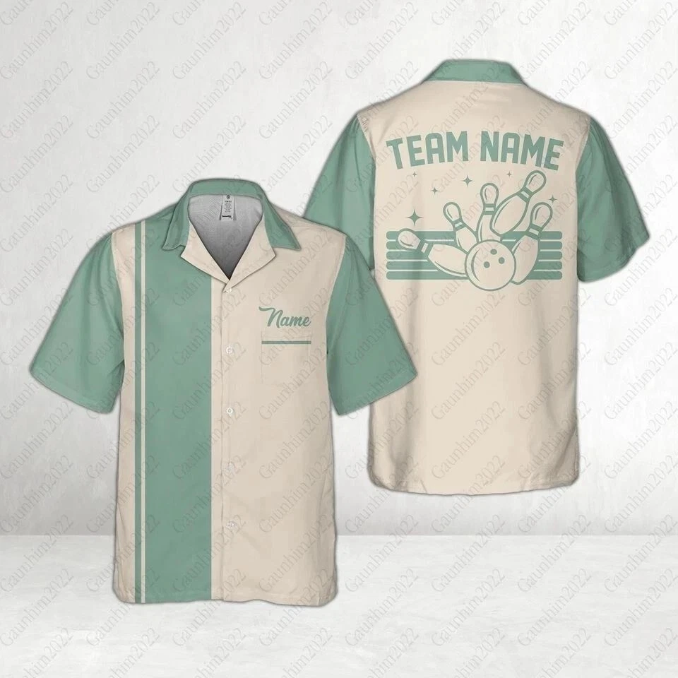 Personalized Retro Bowling Hawaiian Shirt, Custom Name Bowler For Men And Women