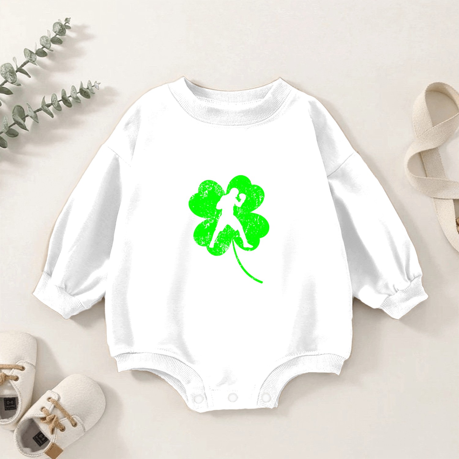 Boxer St. Patrick's day shamrock Baby Romper Sweatshirts