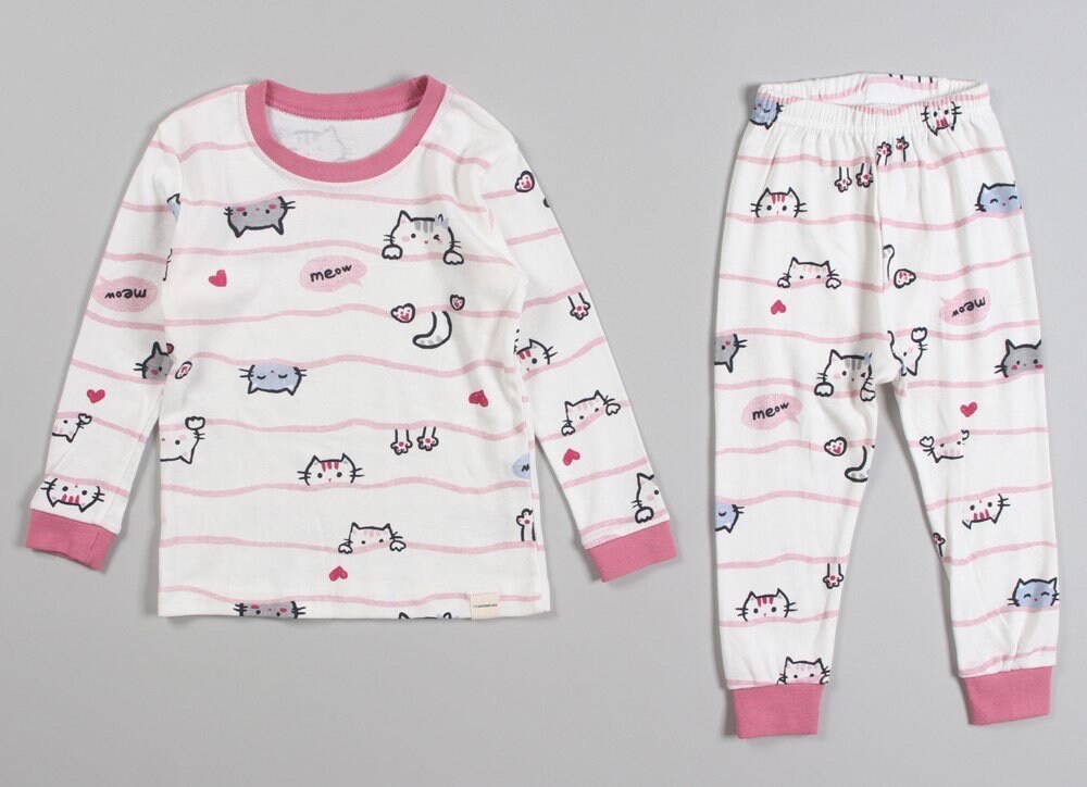 Girls mini kitty cat princess pajamas, Snow fairy princess, kids pajama set, Korean pajamas