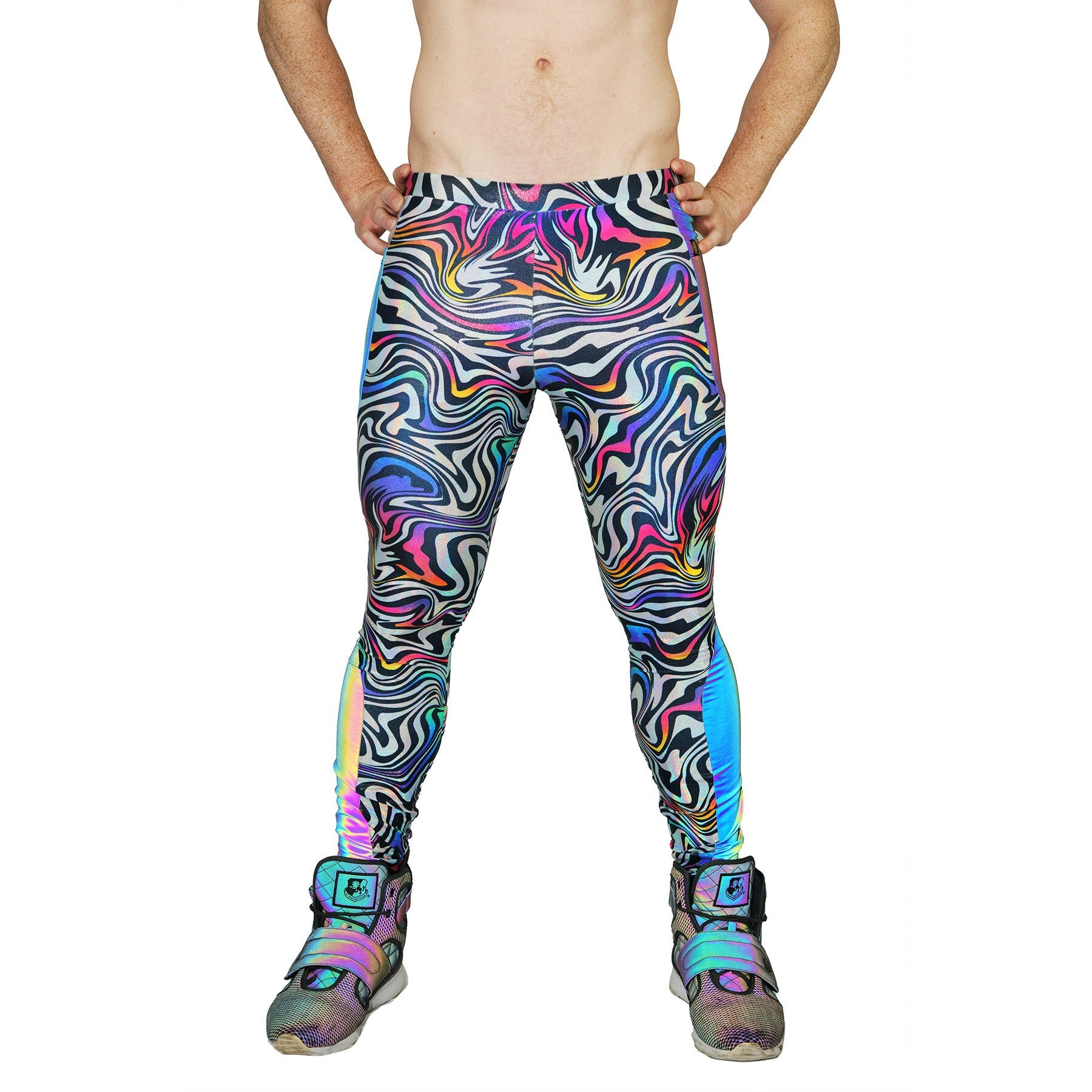 Psychedelic Leggings Pocket Meggings Reflective Pants Mens Leggings EDC Outfit