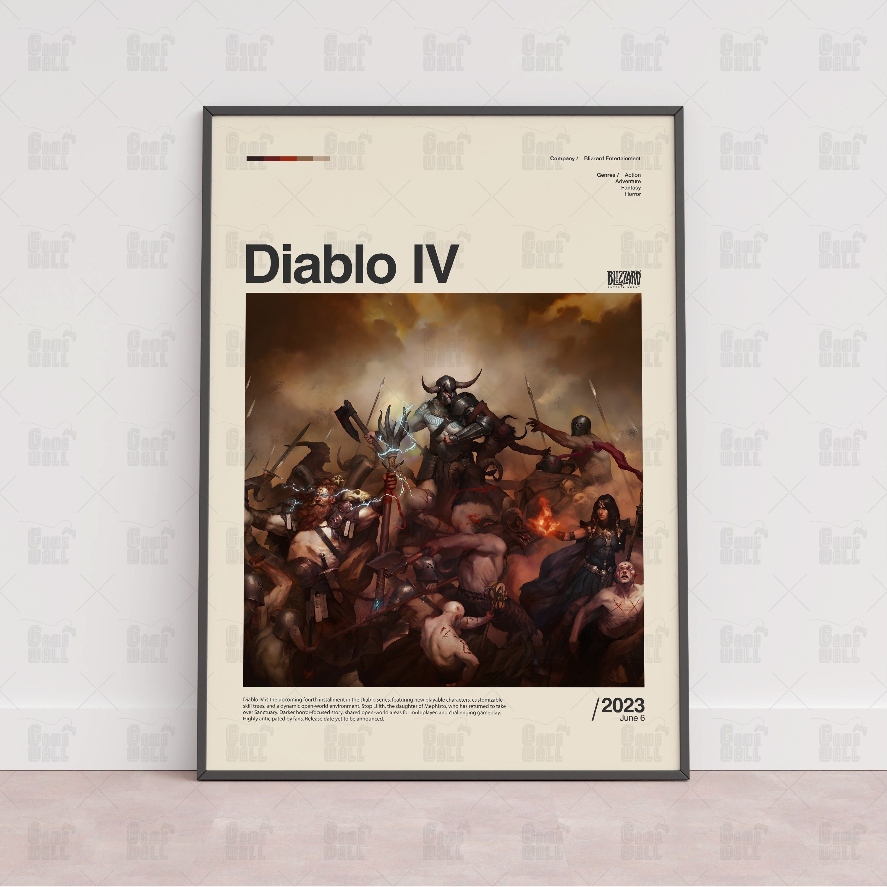 Diablo IV Poster, Gaming Room Poster, Gaming Wall Poster, Gaming Print Poster, Game Gift, Video Games Poster, Gaming Wall Art