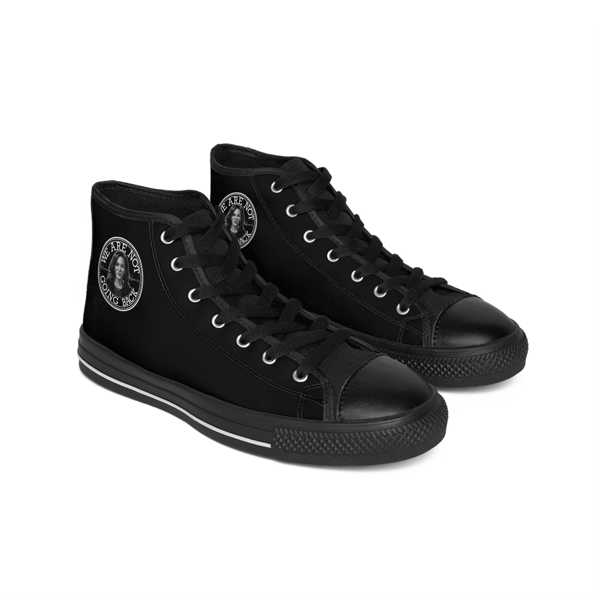Kamala Harris We're Not Going Back Campaign All Black Women's Classic Sneakers